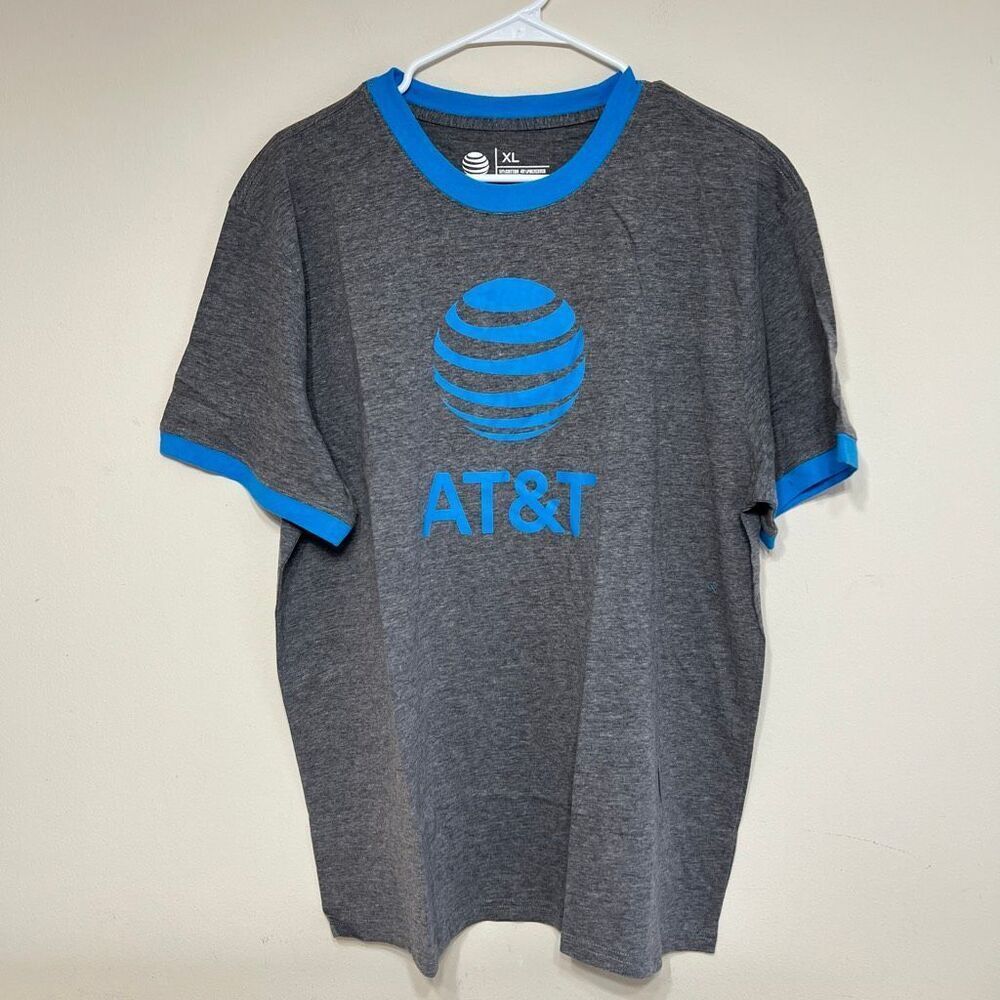 AT&T Blue Gray Crewneck Short Sleeve Tee Employees XL Men